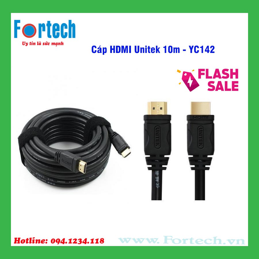 Cáp HDMI Unitek 10m Y-C142 - hỗ trợ 4K Ultra HD và 3D