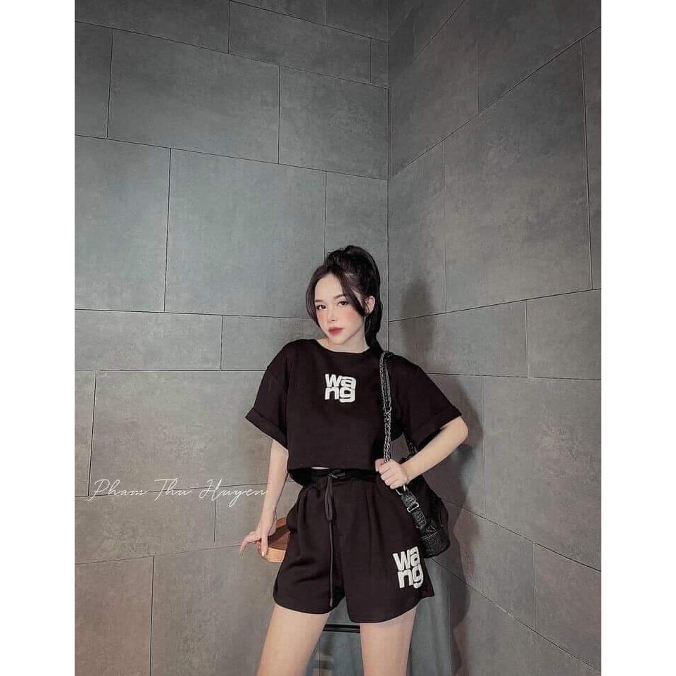 (Siêu HOT) Set Bộ Áo Croptop + Quần Thể Thao Trẻ Trung Năng Động