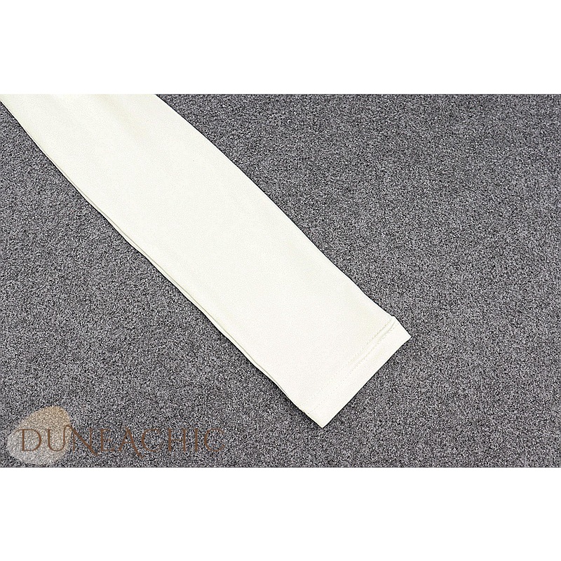 DUNEA Áo kiểu tay dài trễ vai màu trơn phong cách đường phố cho nữ