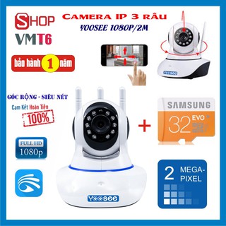 (Camera 2M) Camera IP Yoosee 3 râu RL20 + tặng thẻ sam sung 32GB Class10  - Bảo hành 12 tháng !