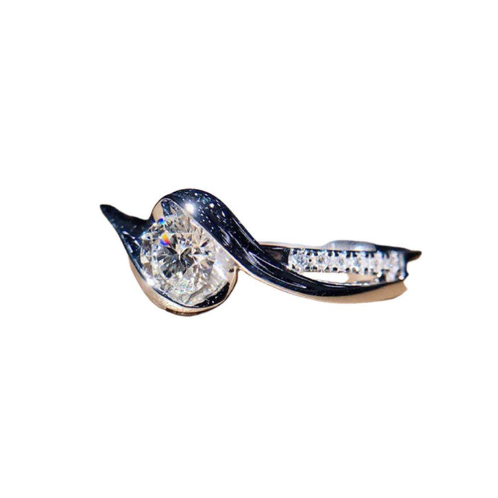 ROSE Nhẫn Cưới Đính Đá Sapphire Trắng Size 6-10