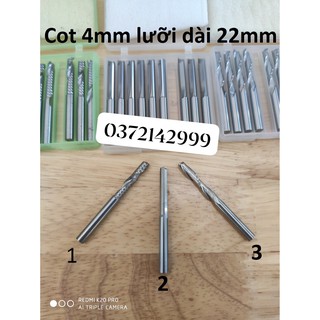Mũi CNC phá - cắt - lọng gỗ 4mm lưỡi dài 22mm