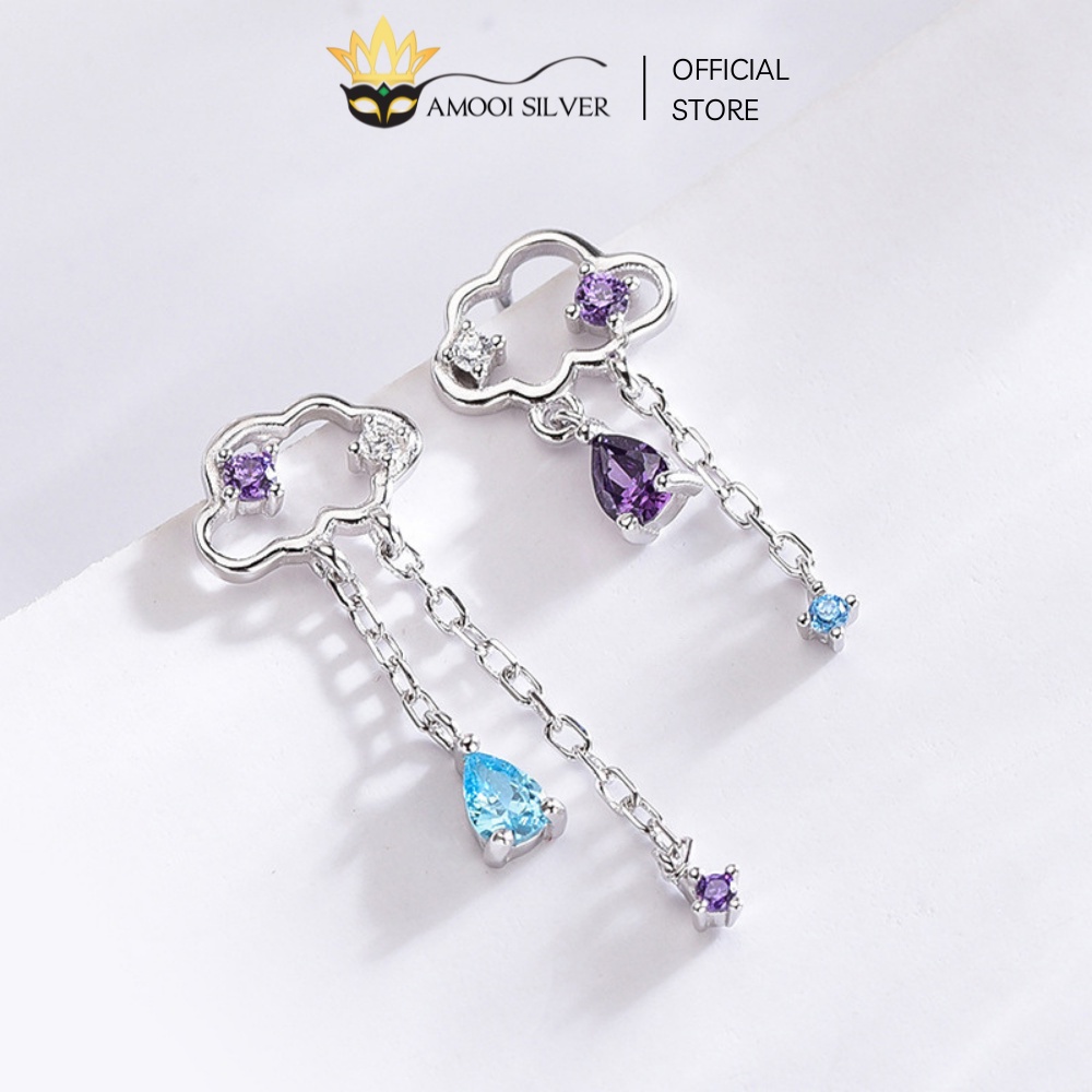 Bông tai bạc S925 đám mây - Amooi Silver AB05