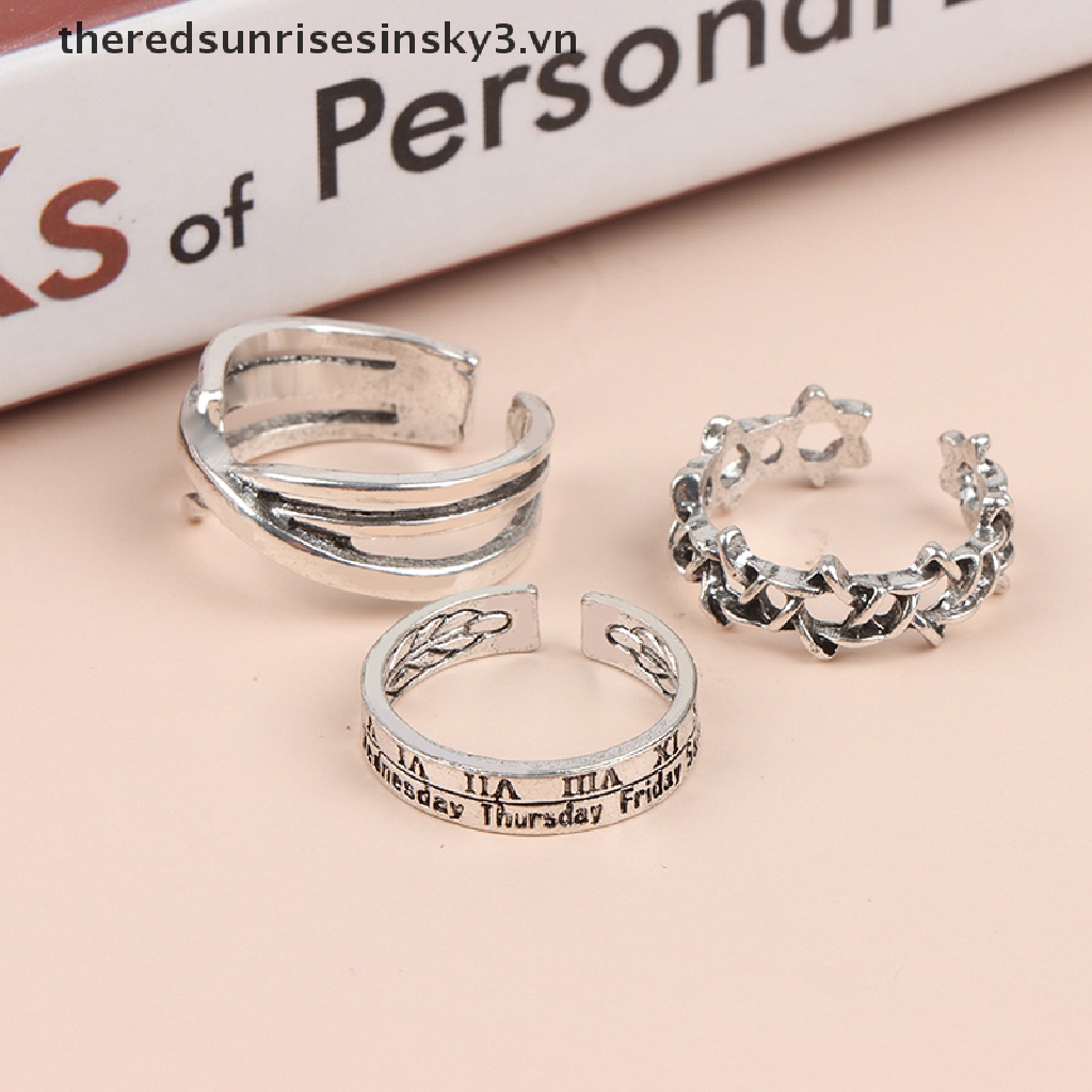 Set 3 Nhẫn Hở Có Thể Điều Chỉnh Kích Cỡ
