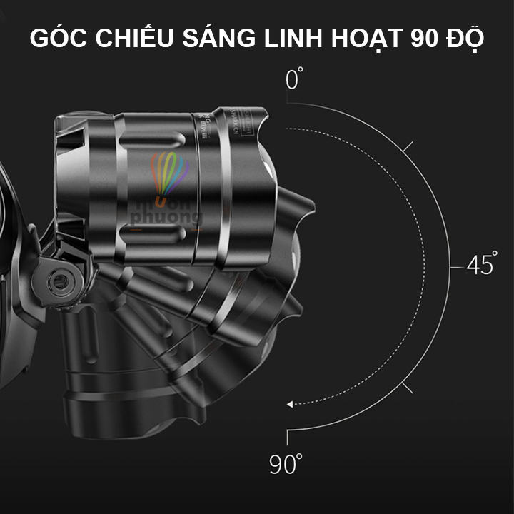 Đèn pin đội đầu siêu sáng K808 - P90 chống nước cao cấp kèm 3 pin sạc - MUÔN PHƯƠNG SHOP