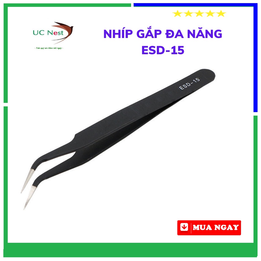 Nhíp kẹp linh kiện điện tử ESD-15 Chân Cong Cao Cấp UC15