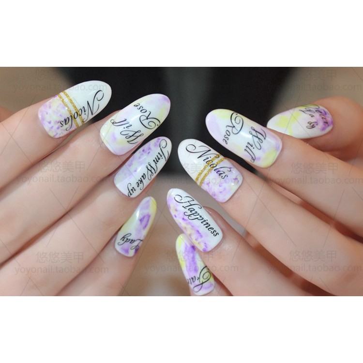 Nail Sticker Hình Chữ Dán Móng Tay Họa Tiết Mới Đẹp