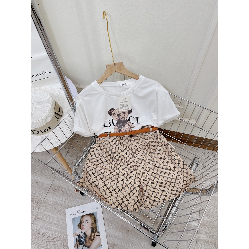 [ 𝐅𝐑𝐄𝐄 𝐒𝐇𝐈𝐏 ] SÉT ÁO PHÔNG QUẦN CHỮ KEM ĐAI THẮT EO