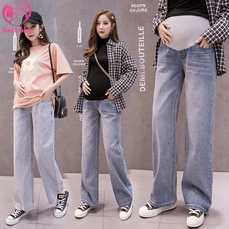 Quần Jeans Dài Lưng Cao Phong Cách Thời Trang Dành Cho Mẹ Bầu 2020