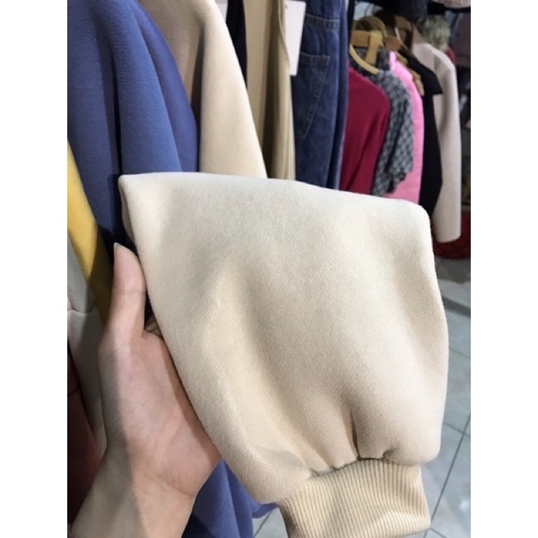 Áo sweater nỉ bông trơn-hang qchau loại 1