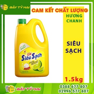 Nước rửa chén Lix siêu sạch 1.5kg hương chanh và trà xanh