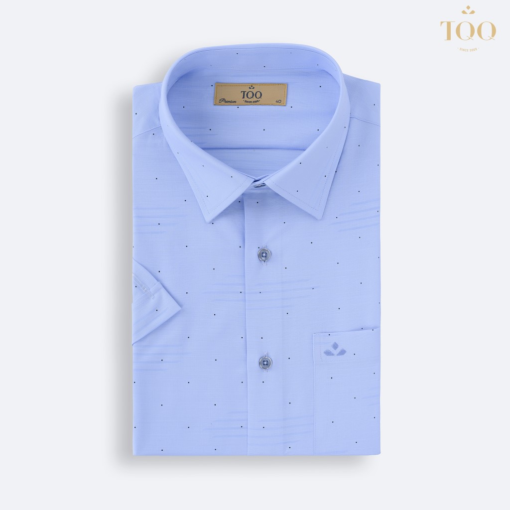 Áo sơ mi nam ngắn tay TQQ chất liệu bamboo không nhăn dáng Slimfit công sở H250CB vạt bằng có túi ngực