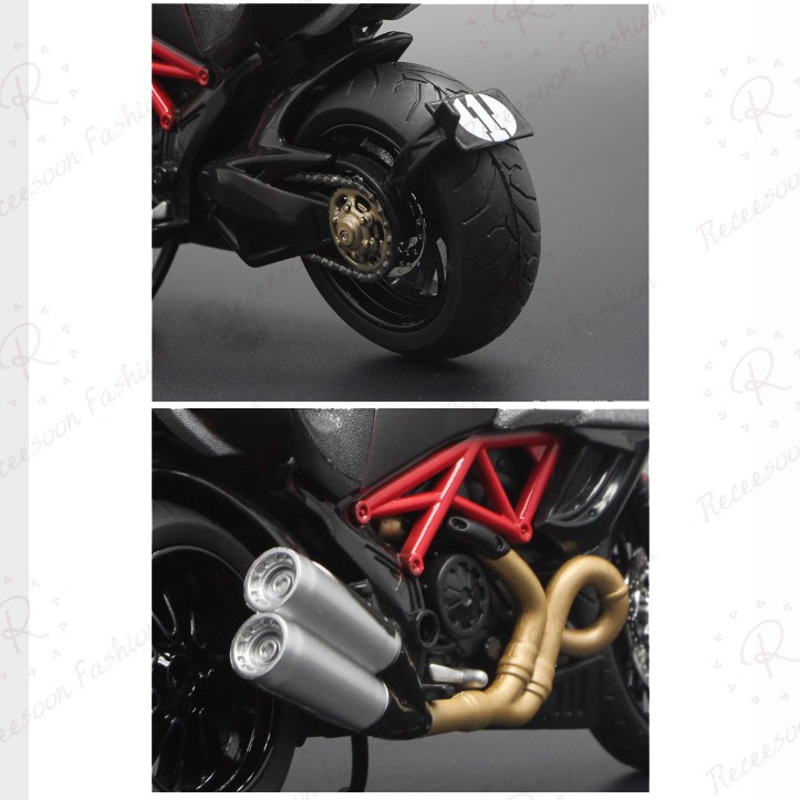 Xe mô hình moto Ducati Diavel Carbon tỉ lệ 1:12, có đèn và âm thanh