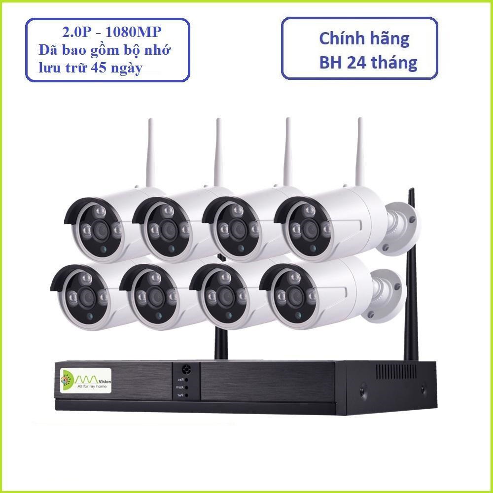 [TẶNG Ổ CỨNG 1T] Bộ đầu ghi camera wifi NVR KIT  + 8 camera wifi 720P/ 960P/ 1080p