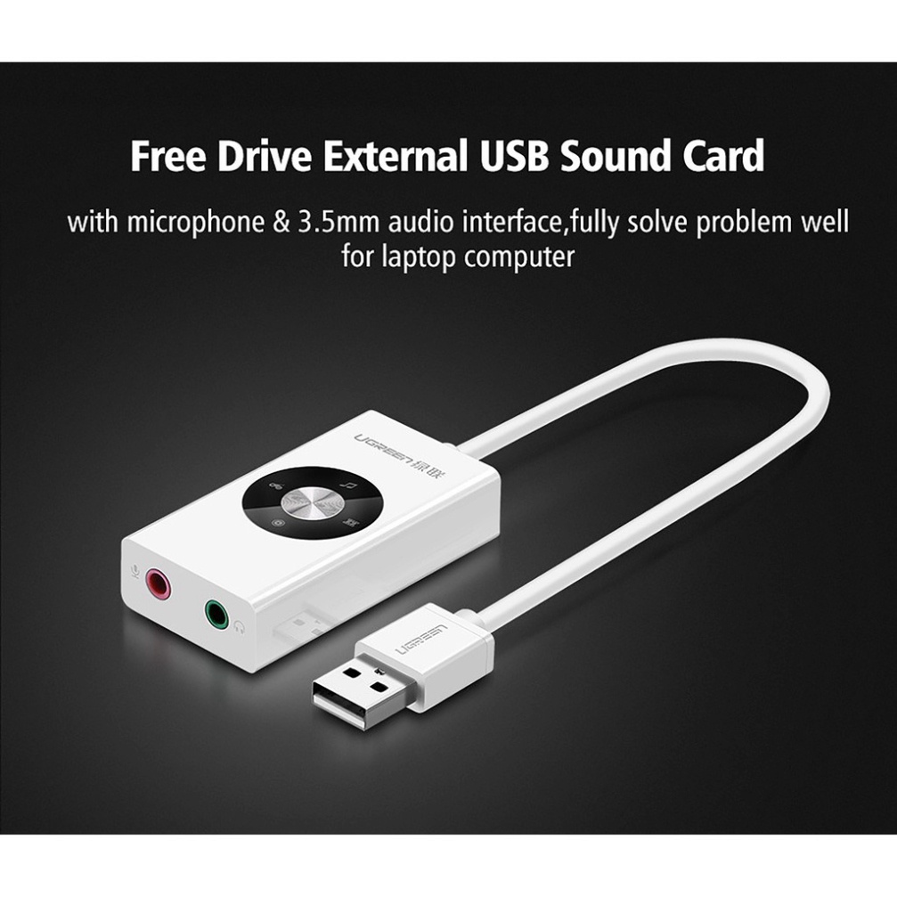 Cáp USB 2.0 Ra Mic &amp; Audio Hỗ Trợ Model Control Cao Cấp UGREEN