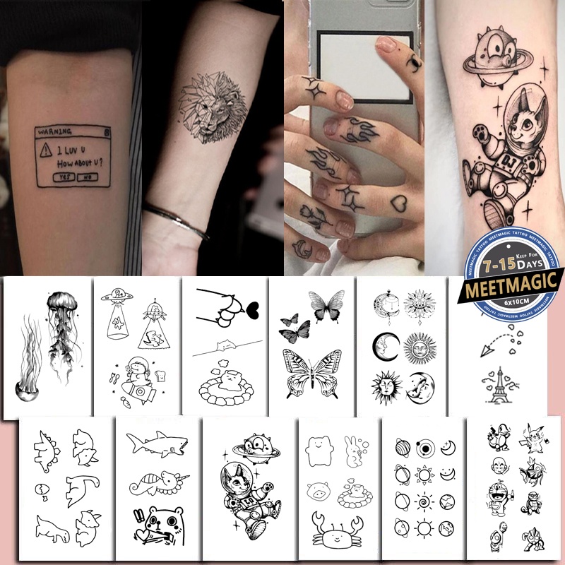 【Meet Magic Tattoo】Hình Xăm Dán Tạm Thời Giữ Lâu Đến 15 Ngày Chống Thấm Nước 6X10Cm