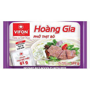 Thùng 18 gói PHỞ THỊT BÒ Hoàng Gia ViFon có gói thịt thật 120GR