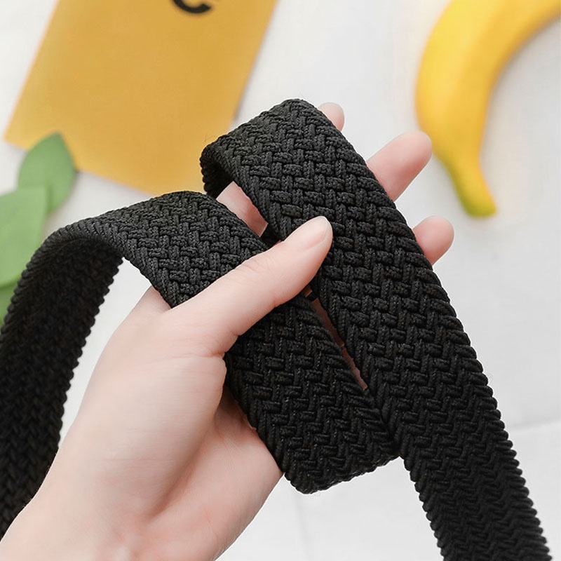 Thắt Lưng Vải Canvas Dệt Khóa Vuông Đơn Giản Có Thể Điều Chỉnh Thời Trang Unisex