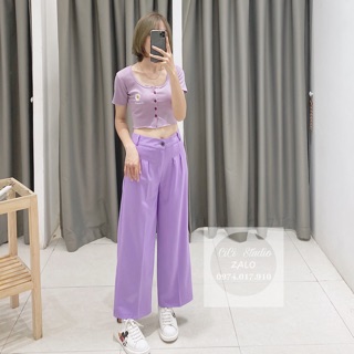 Quần culottes tím , quần suông, quần ống rộng - ẢNH TỰ CHỤP