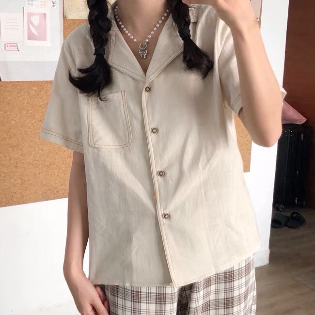 Áo sơ mi kiểu trắng be nữ form rộng lụa tay phồng hàn quốc đẹp dài tay trơn cổ bẻ ulzzang vintage truehastore SM4 | BigBuy360 - bigbuy360.vn