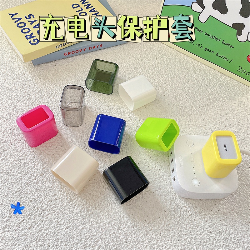 Vỏ bọc bảo vệ đầu dây cáp sạc nhanh bằng silicon màu kẹo cho Apple