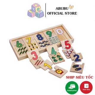 Bảng học đếm và ghép số tư duy với hộp số bằng gỗ - từ 1 đến 10