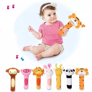Đồ Chơi Lục Lạc Cầm Tay Hình Động Vật Nhồi Bông Vải cotton Dễ Thương Cho Bé Sơ Sinh Từ 0-3 Tuổi