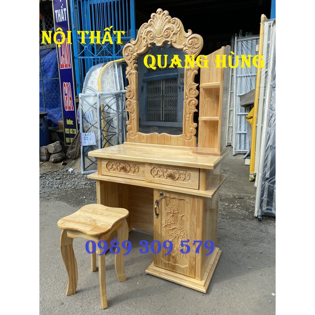 BÀN TRANG ĐIỂM GỖ THÔNG TỰ NHIÊN DÀNH CHO PHÁI NỮ | BigBuy360 - bigbuy360.vn