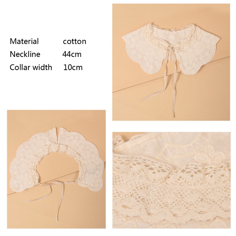 Cổ Áo Giả Thêu Hoa Trang Trí Phối Bèo Xinh Xắn