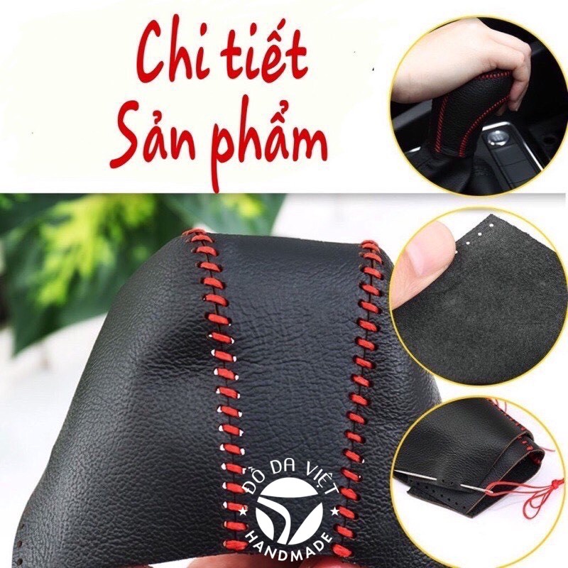 Bọc cần số, phanh tay HYUNDAI I10 SỐ SÀN 2013 - 2022 da bò thật 100%, bảo hành 2 năm