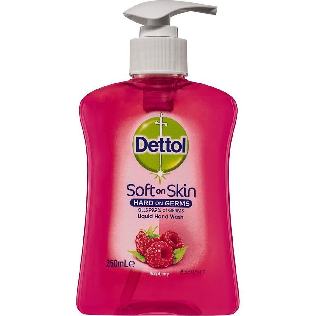 Combo 2 Chai Nước Rửa Tay Diệt Khuẩn Dettol Revitalise Antibacterial Hand Wash Raspberry Pomegranate- 250mL Úc