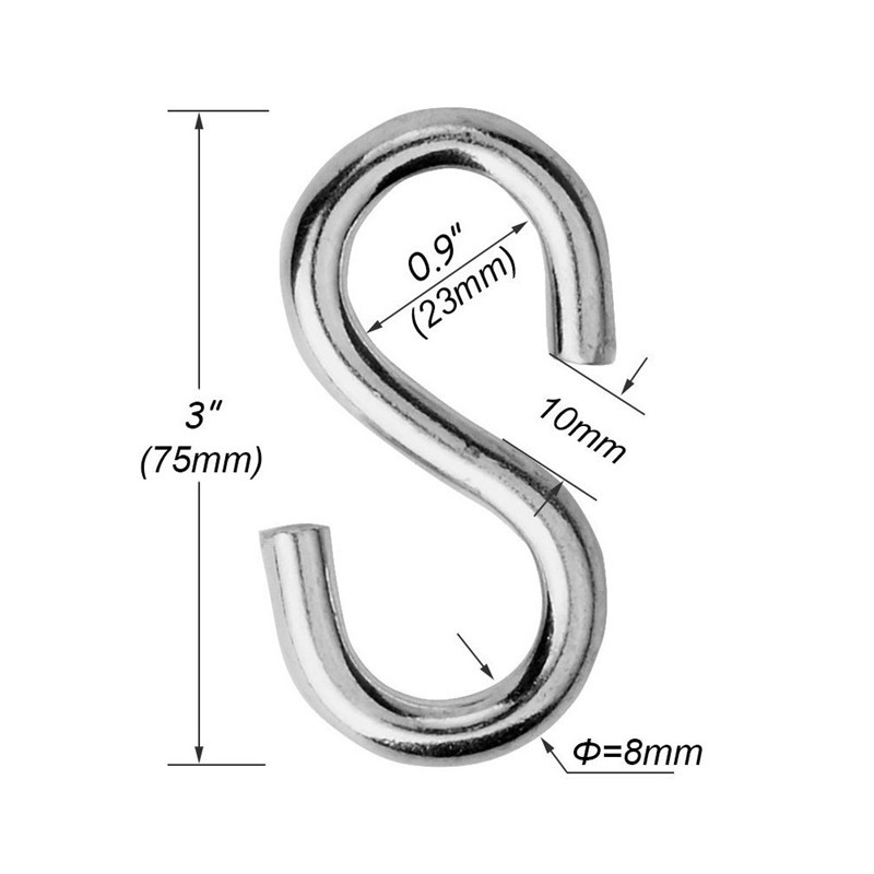 2 Móc đa năng treo võng hình chữ S 3inch