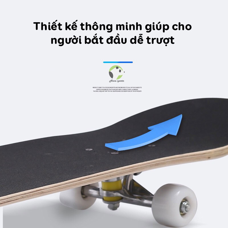 Ván trượt thể thao mặt nhám in hình skateboard dành cho người lớn trẻ em gỗ phong ép 80cm