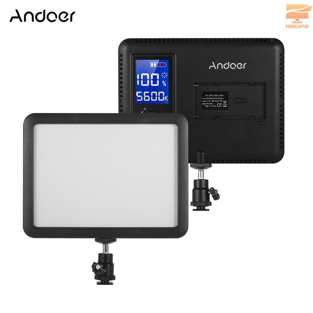 Lapt Andoer WY-160C LED Video Light Panel Photography Fill-in Lamp 3300K-5600K Adjustable Color Temperature Dimmable with LCD Display for Canon Nikon Sony DSLR Camera Camcorder