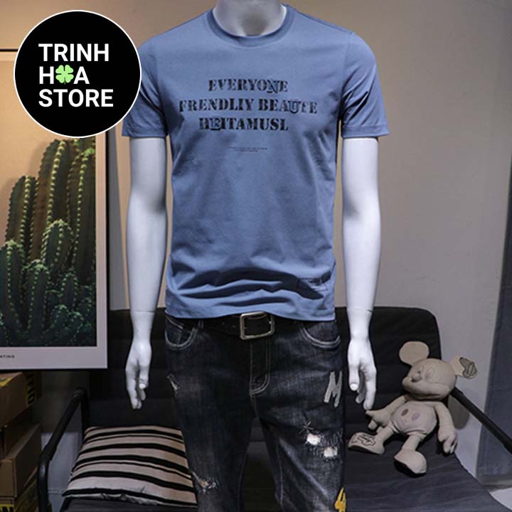 Áo thun nam nữ ngắn tay cổ tròn chữ thêu nổi 3D trẻ trung năng động - Hàng VNXK - ACTR006
