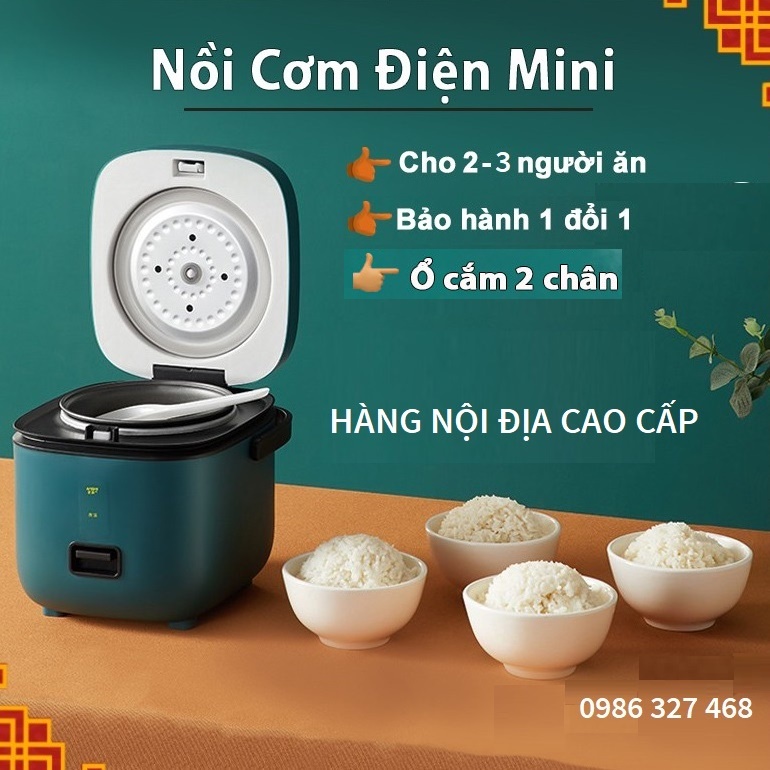 [ DẮC CẮM 2 CHÂN] Nồi cơm điện mini, Nồi đa năng JIASHI 1,2L ( Nấu cơm ngon, nấu cháo, hầm, hấp luộc) cho 1 đến 3 người