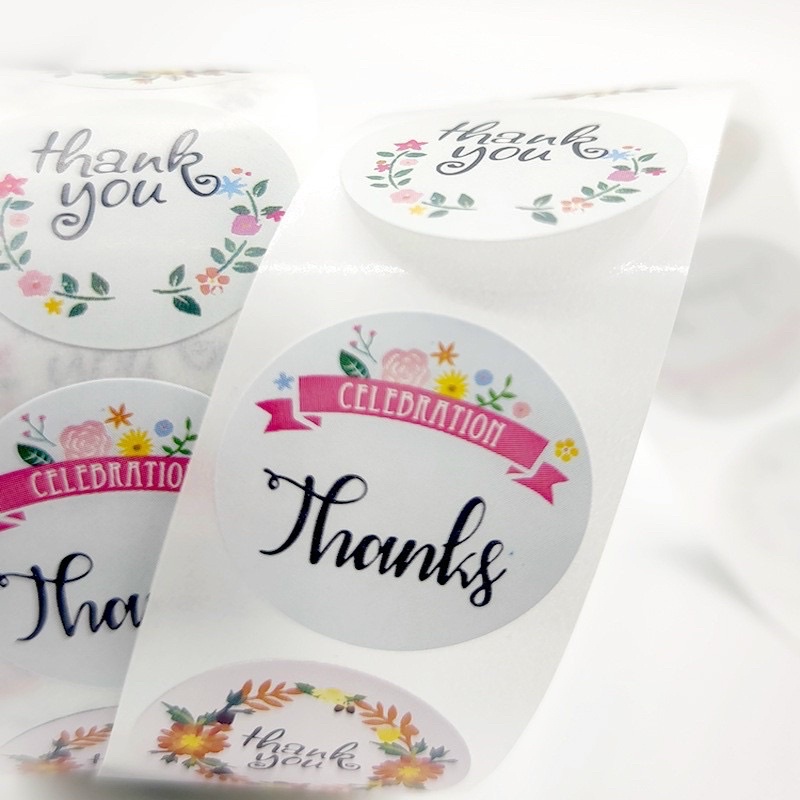 CUỘN 500 STICKER TEM CẢM ƠN - THANK YOU