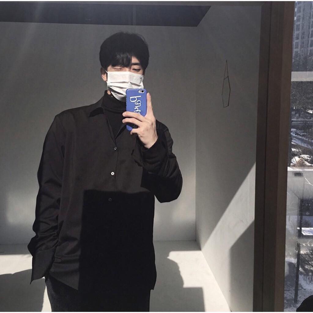 Áo sơ mi Basic nam nữ Zalofa dài tay cổ bẻ Trắng Đen vải lụa thái co giãn thấm mồ hôi tốt | BigBuy360 - bigbuy360.vn