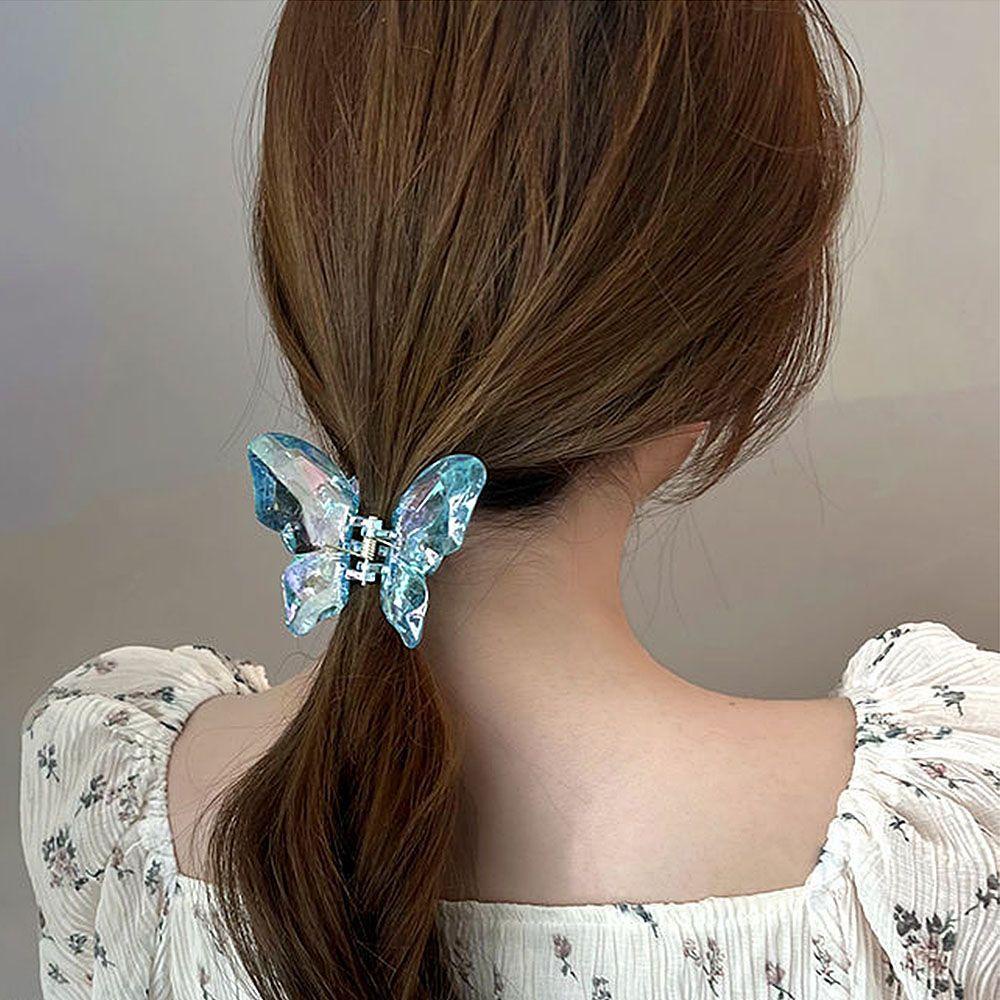 PATH Kẹp Tóc Càng Cua Bằng Acrylic Trong Suốt Hình Bướm Thời Trang Mùa Hè
