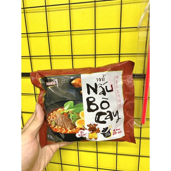 Mì nấu bò cay Omachi gói 100g