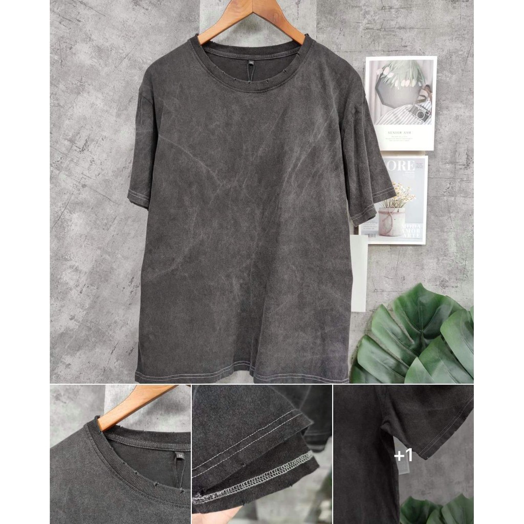 Áo thun loang Wash Cao Cấp Freesize Vải Cotton 100% Dày Dặn, Thấm Hút Mồ Hôi, Thoáng Mát Mềm Mại