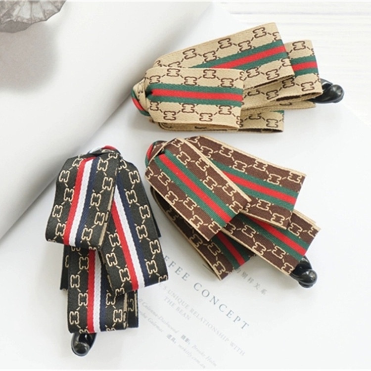 Kẹp tóc gấp nơ 3 tầng họa tiết cổ điển thời trang sang trọng K36