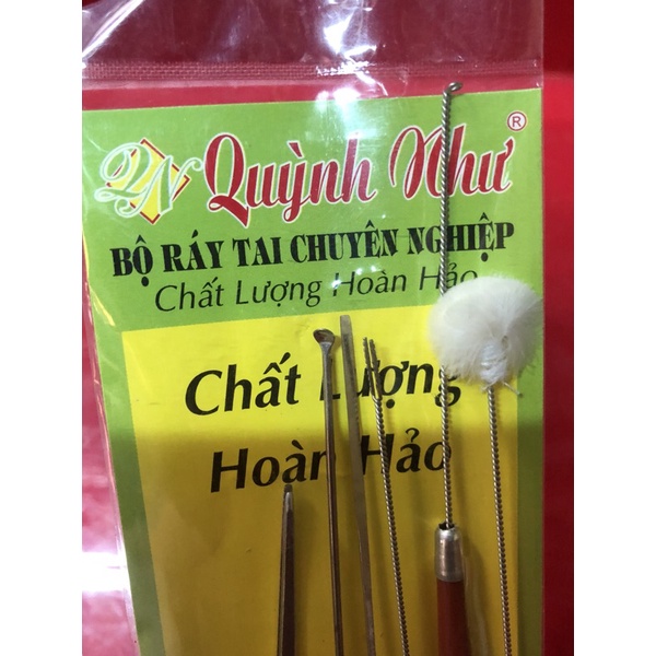 Bộ lấy ráy tai cán gổ 7 món chuyên nghiệp đa chức năng loại xịn chuyên dùng móc ráy tai