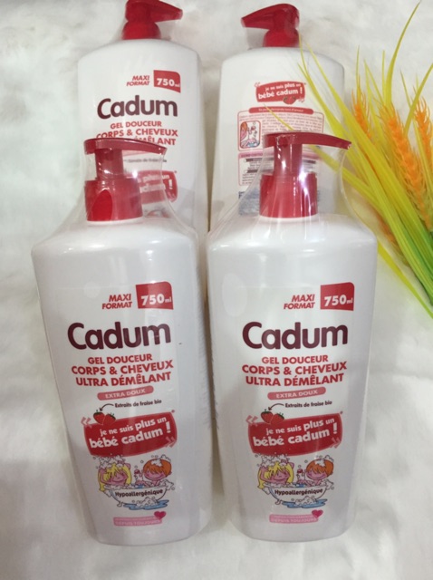 Mẫu mới Bio - Tắm gội Cadum Dâu đỏ 750ml - Pháp