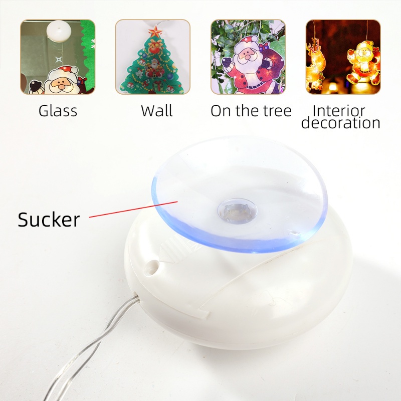 1 Đèn LED Gắn Cửa Kính Trang Trí Giáng Sinh Năm Mới