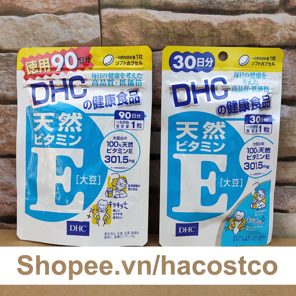 Viên uống DHC Natural Vitamin E (soybean) 30 ngày 90 ngày dùng - Bổ sung vitamin E tự nhiên cho cơ thể