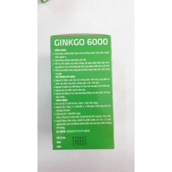 GINKGO 6000 - Hỗ trợ tăng cường tuần hoàn và lưu thông máu não