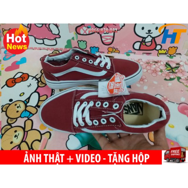 Giày Vans old skool đỏ Mận Nam Nữ
