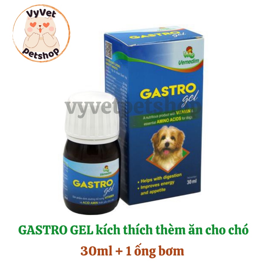 Vemedim GASTRO GEL phục hồi tiêu hóa, kích thích thèm ăn cho chó 30ml