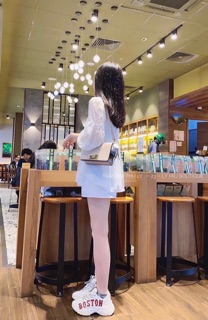 Set ren chấm bi trắng